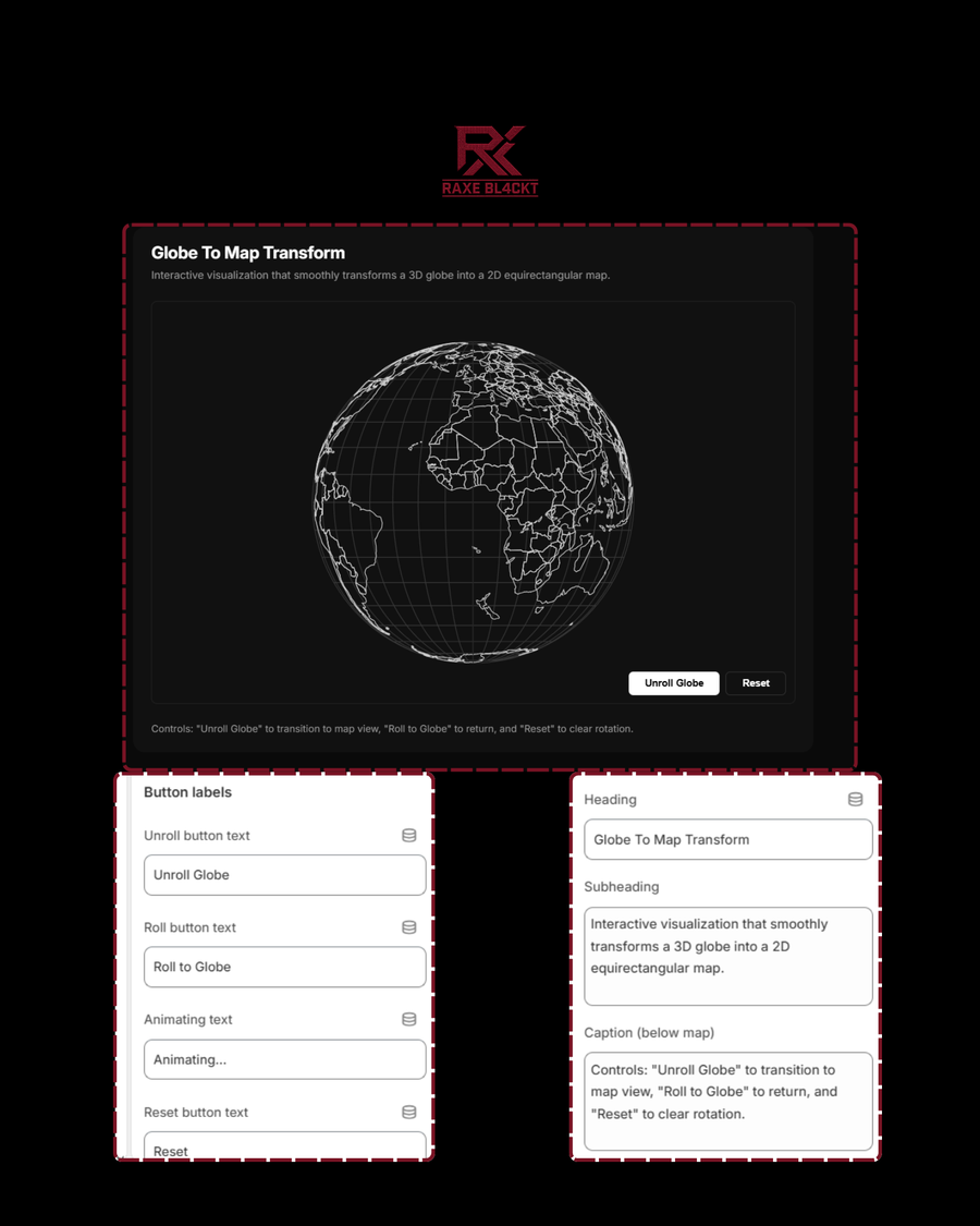 Interactive global map structure