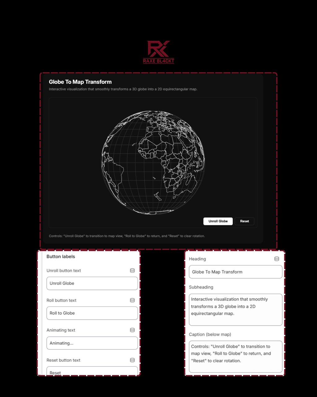 Interactive global map structure
