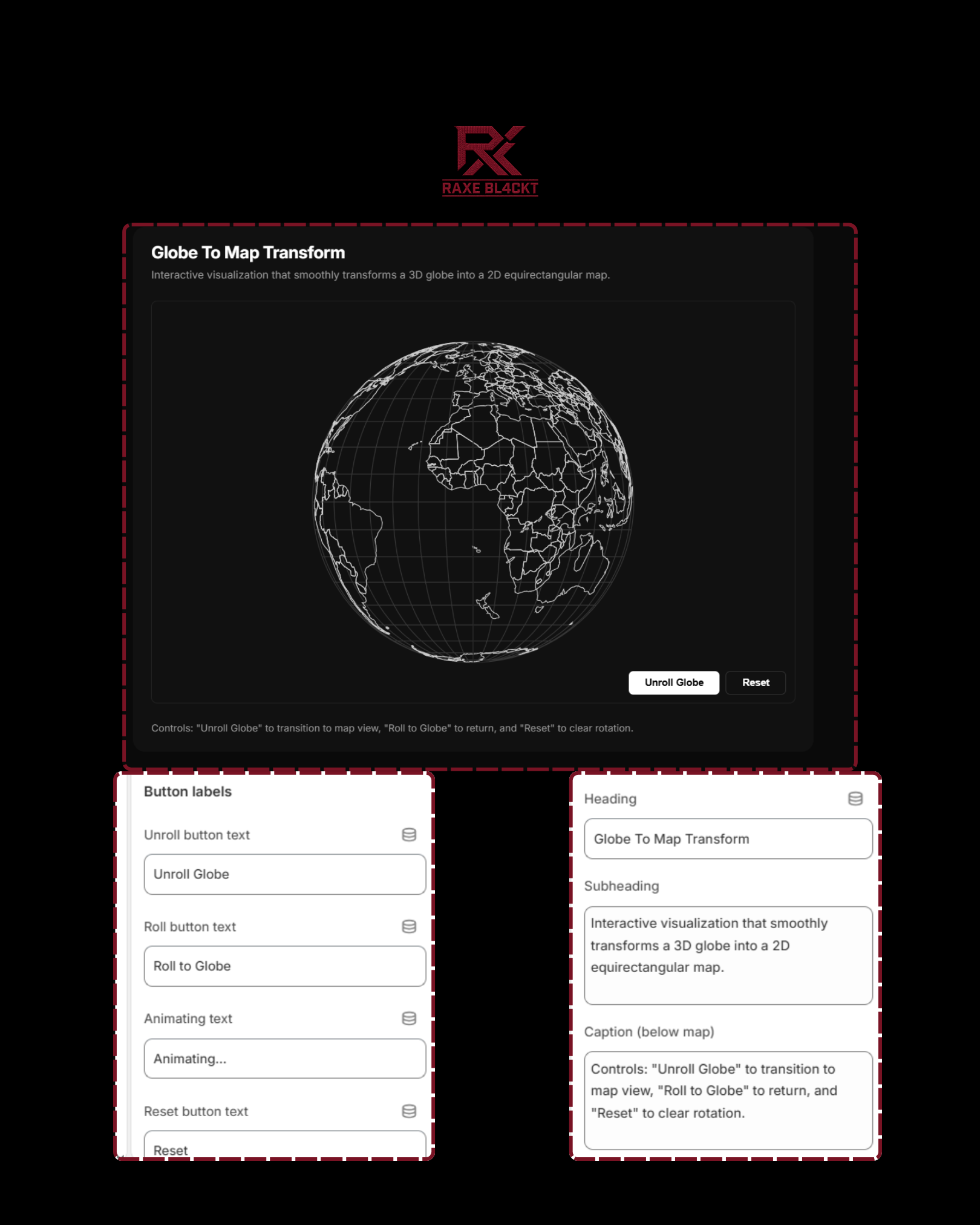 Interactive global map structure