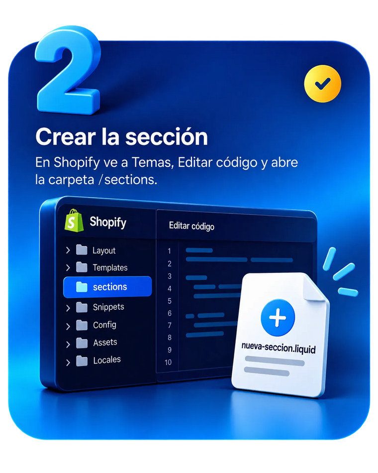 Paso 2: abrir el editor de código de Shopify y crear un archivo nuevo dentro de la carpeta sections